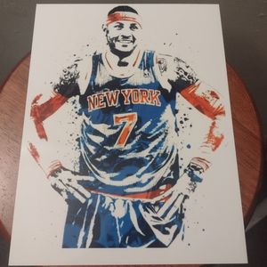NEW! CARMELO ANTHONY KNICKS 8.5x11 ULTRA PREMIUM GLOSSY REPRINT COLOR ART POSTER
